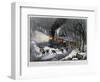 Railroad Snow Scene, 1872-Currier & Ives-Framed Premium Giclee Print