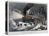 Railroad Snow Scene, 1872-Currier & Ives-Stretched Canvas