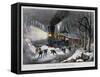 Railroad Snow Scene, 1872-Currier & Ives-Framed Stretched Canvas