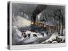 Railroad Snow Scene, 1872-Currier & Ives-Stretched Canvas