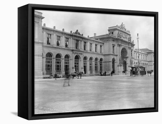 Railroad Station in Zurich-null-Framed Stretched Canvas