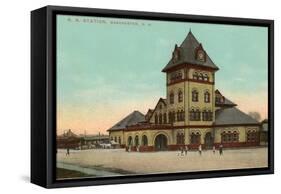 Railroad Station, Manchester, New Hampshire-null-Framed Stretched Canvas