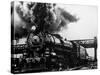 Railroad Steam Engine Billowing Smoke-Dorien Leigh-Stretched Canvas