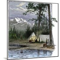 Railroad Surveyors' Camp in the Rocky Mountains, 1800s-null-Mounted Giclee Print