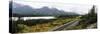 Railroad Track Passing through a Landscape, Yukon Railroad, Summit Lake, White Pass, Alaska, USA-null-Stretched Canvas