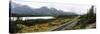 Railroad Track Passing through a Landscape, Yukon Railroad, Summit Lake, White Pass, Alaska, USA-null-Stretched Canvas