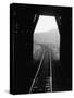 Railroad Tracks as Seen Through the Tunnel-Peter Stackpole-Stretched Canvas