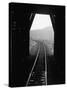 Railroad Tracks as Seen Through the Tunnel-Peter Stackpole-Stretched Canvas