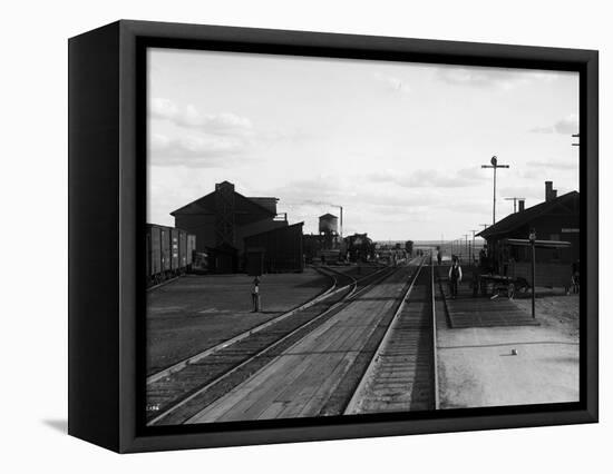 Railroad Tracks at Othello, WA, 1911-Asahel Curtis-Framed Stretched Canvas