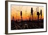 Railroad Tracks At Sunset-Patrick Poendl-Framed Art Print