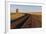 Railroad Tracks Lead to Old Wooden Granary in Collins, Montana, Usa-Chuck Haney-Framed Photographic Print