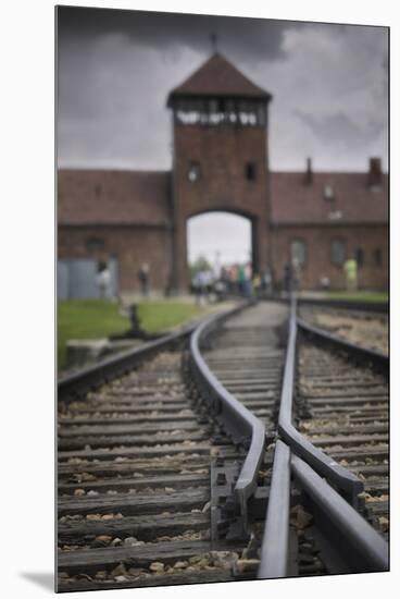 Railroad Tracks Leading into KL Auschwitz II-Jon Hicks-Mounted Premium Photographic Print