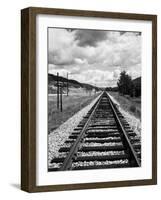 Railroad Tracks Stretching into the Distance-Philip Gendreau-Framed Photographic Print