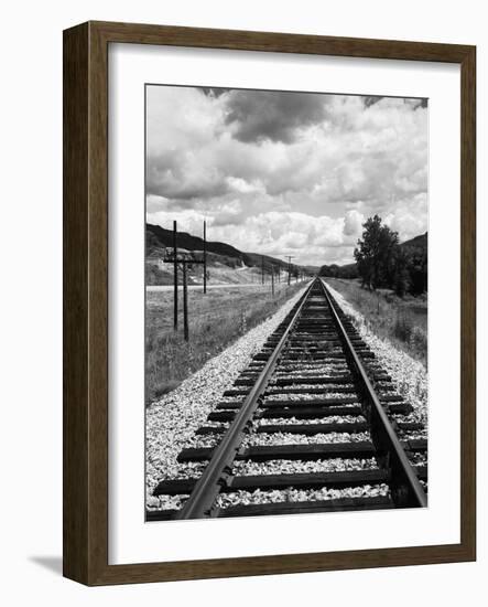 Railroad Tracks Stretching into the Distance-Philip Gendreau-Framed Photographic Print