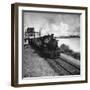 Railroad Train Following Tracks Beside Panama Canal-Thomas D^ Mcavoy-Framed Photographic Print