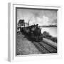 Railroad Train Following Tracks Beside Panama Canal-Thomas D^ Mcavoy-Framed Photographic Print