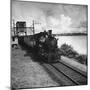 Railroad Train Following Tracks Beside Panama Canal-Thomas D^ Mcavoy-Mounted Photographic Print