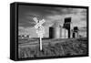 Railroad with Large Grain Stores-Rip Smith-Framed Stretched Canvas