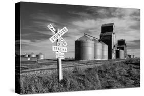 Railroad with Large Grain Stores-Rip Smith-Stretched Canvas