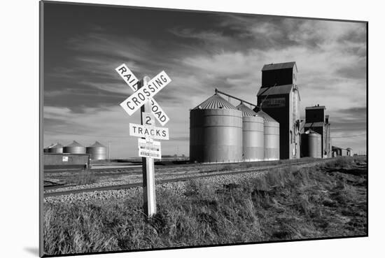 Railroad with Large Grain Stores-Rip Smith-Mounted Photographic Print
