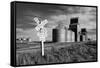 Railroad with Large Grain Stores-Rip Smith-Framed Stretched Canvas