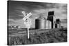 Railroad with Large Grain Stores-Rip Smith-Stretched Canvas