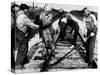 Railroad Women: Track Work 1920s-null-Stretched Canvas