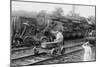 Railroad Wreck-null-Mounted Art Print