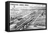 Railroad Yard in Philadelphia-null-Framed Stretched Canvas