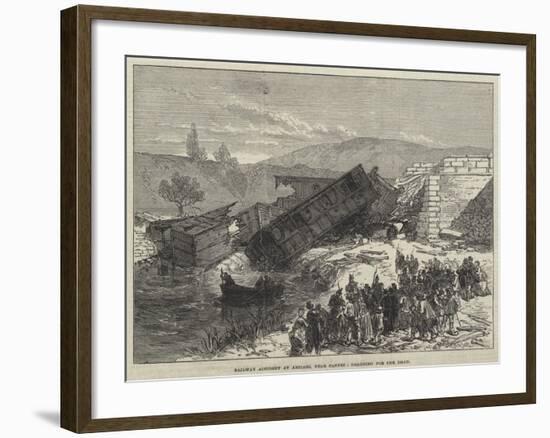 Railway Accident at Antibes, Near Cannes, Dragging for the Dead-null-Framed Giclee Print