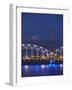 Railway Bridge across Daugava River with Tv Tower in Background, Riga, Latvia-Ian Trower-Framed Photographic Print