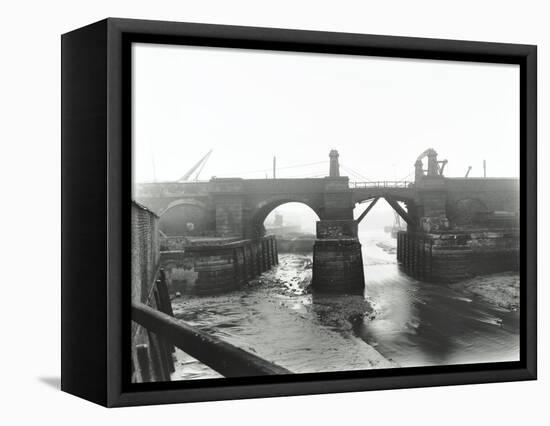 Railway Bridge across Deptford Creek, London, 1913-null-Framed Stretched Canvas