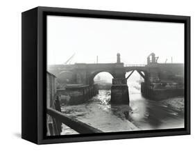 Railway Bridge across Deptford Creek, London, 1913-null-Framed Stretched Canvas