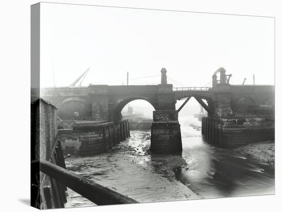 Railway Bridge across Deptford Creek, London, 1913-null-Stretched Canvas