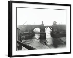 Railway Bridge across Deptford Creek, London, 1913-null-Framed Photographic Print