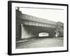 Railway Bridge across Globe Road, Bethnal Green, London, 1914-null-Framed Photographic Print