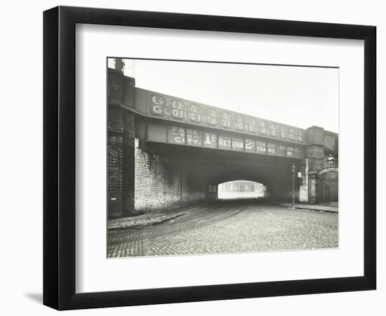 Railway Bridge across Globe Road, Bethnal Green, London, 1914-null-Framed Photographic Print