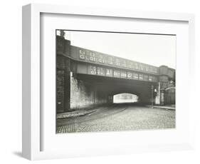 Railway Bridge across Globe Road, Bethnal Green, London, 1914-null-Framed Photographic Print