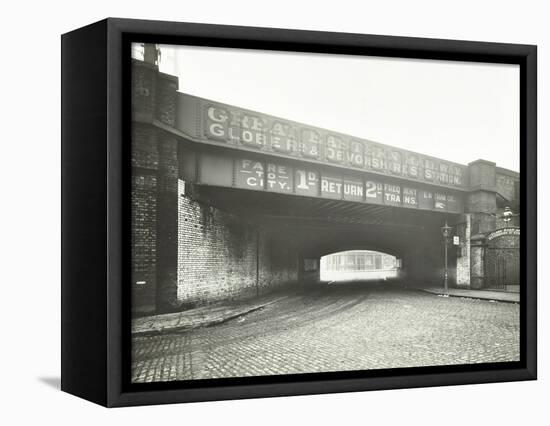 Railway Bridge across Globe Road, Bethnal Green, London, 1914-null-Framed Stretched Canvas