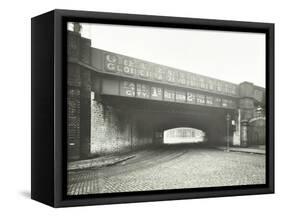 Railway Bridge across Globe Road, Bethnal Green, London, 1914-null-Framed Stretched Canvas