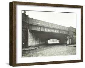 Railway Bridge across Globe Road, Bethnal Green, London, 1914-null-Framed Premium Photographic Print