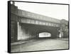 Railway Bridge across Globe Road, Bethnal Green, London, 1914-null-Framed Stretched Canvas