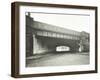 Railway Bridge across Globe Road, Bethnal Green, London, 1914-null-Framed Photographic Print