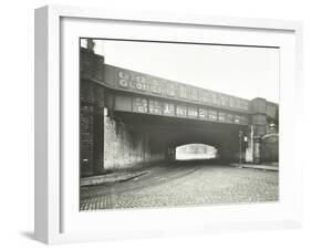 Railway Bridge across Globe Road, Bethnal Green, London, 1914-null-Framed Photographic Print