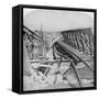 Railway Bridge across the Vals River at Kroonstad, Blown Up by the Boers, South Africa, 1901-Underwood & Underwood-Framed Stretched Canvas