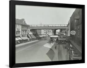 Railway Bridge and Advertising over the Brixton Road, Lambeth, London, 1938-null-Framed Photographic Print