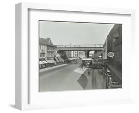 Railway Bridge and Advertising over the Brixton Road, Lambeth, London, 1938-null-Framed Photographic Print