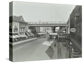 Railway Bridge and Advertising over the Brixton Road, Lambeth, London, 1938-null-Stretched Canvas