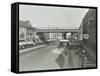 Railway Bridge and Advertising over the Brixton Road, Lambeth, London, 1938-null-Framed Stretched Canvas