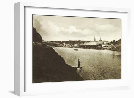 Railway Bridge and Novodevichy Convent (New Maidens' Conven), Moscow, Russia, 1910S-null-Framed Giclee Print